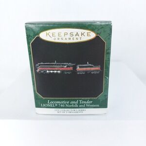 Hallmark Ornament 1999 Locomotive & Tender Lionel 746 Norfolk & Western 2pc set